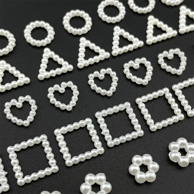 ABS имитация жемчуга, вырезанное сердце, цветок, круглая бусина-разделитель, маникюр «сделай сам», цепочка для мобильного телефона, браслет, ювелирный материал