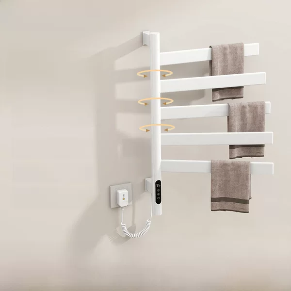 Rotating Electric Heated Towel Rack for Home Bathroom Kitchen Bathroom Intelligent Constant Temperature Electric Heating Drying Storage Rack
