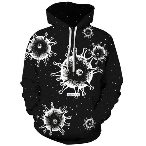 【S-3XL】European and American 3D Digital Printing Hooded Sweatshirt Autumn/Winter New Men's Jacket