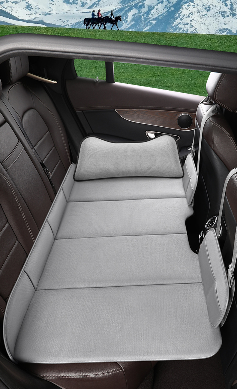 New Double-Sided Car Travel Bed, Portable Travel Car Mattress for Sleeping with Headrest, Foldable Bed for the Back Seat of the Car