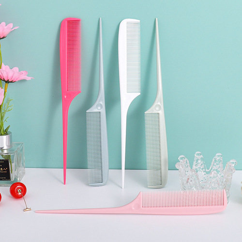 Factory direct sales hairdressing hair dyeing comb plastic hair cutting tools anti-static hairdressing comb hair salon hairdressing pointed tail comb wholesale