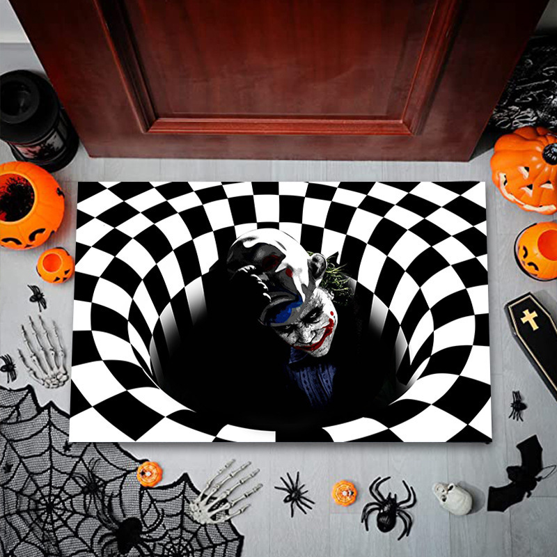 アマゾン工場のハロウィンの透かし彫りの装飾のじゅうたんの3d視覚の立体的なマットの玄関の家の入り口の足のマットの卸売り|undefined