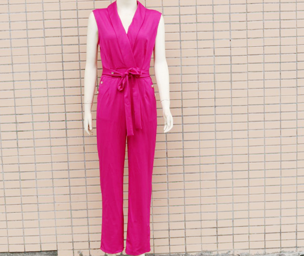441g Weight Full Length Pants Length Polyester Fabric Type Mid Waist Waist Line Jumpsuits Pants Type Stretchy Elasticity Bodysuits Tops Type Business, Daily Occasion Regular Fit Fit Type Solid Color Pattern Summer Season Women's Gender Zipper Design Classic Style Style Wholesale Women's Classic Style Solid Color Zipper Bodysuits 3