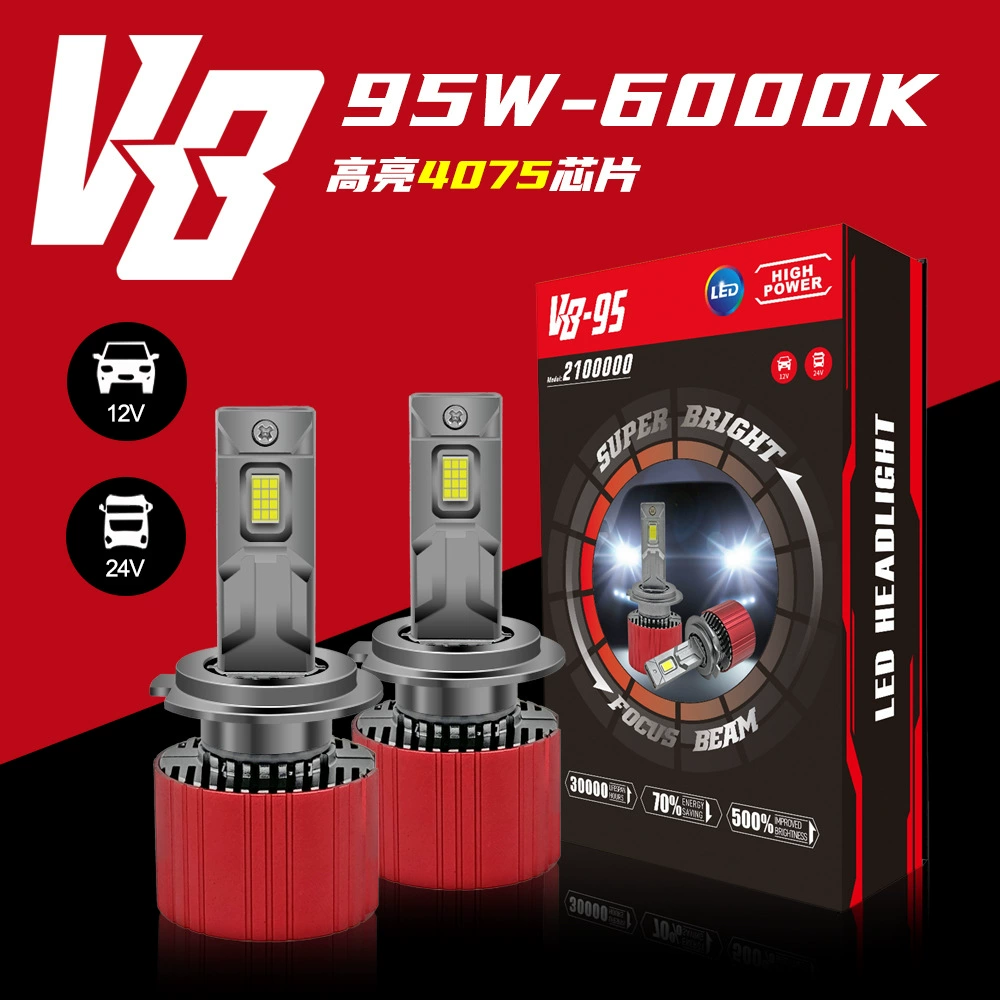 Двойная медная труба высокая мощность автомобиля 9005 светодиодные фары h11 модифицированные фары фар пузырьки оптом супер яркий ближний и ближний H4