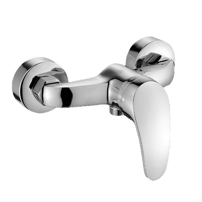 Válvula de mezcla de agua de ducha de cobre completo baño doméstico bañera calentador de agua ducha fría y caliente doble grifo escondido image 6