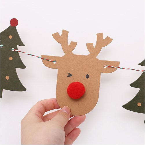 韓国版クリスマス小鹿小樹拉旗クリスマスパーティー装飾装飾用品|undefined