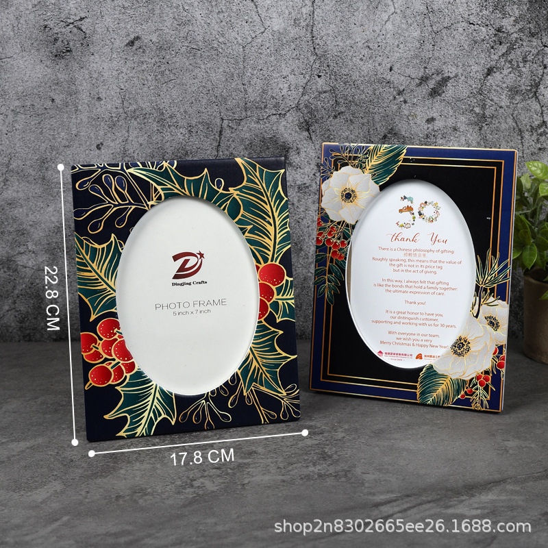 5× 7inch Gold-Stamped Floral Ceramic Photo Frames, Customizable Designs, Holiday Commemorative Gifts, Factory Wholesale 5× 7inch Gold-Stamped Floral Ceramic Photo Frames, Customizable Designs, Holiday Commemorative Gifts, Factory Wholesale