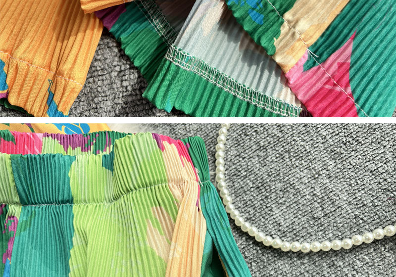 Women's Clothing Fashion suit women's casual loose long sleeved single breasted shirt two piece set high slimming tie dye printed wide leg pants_voghion.com