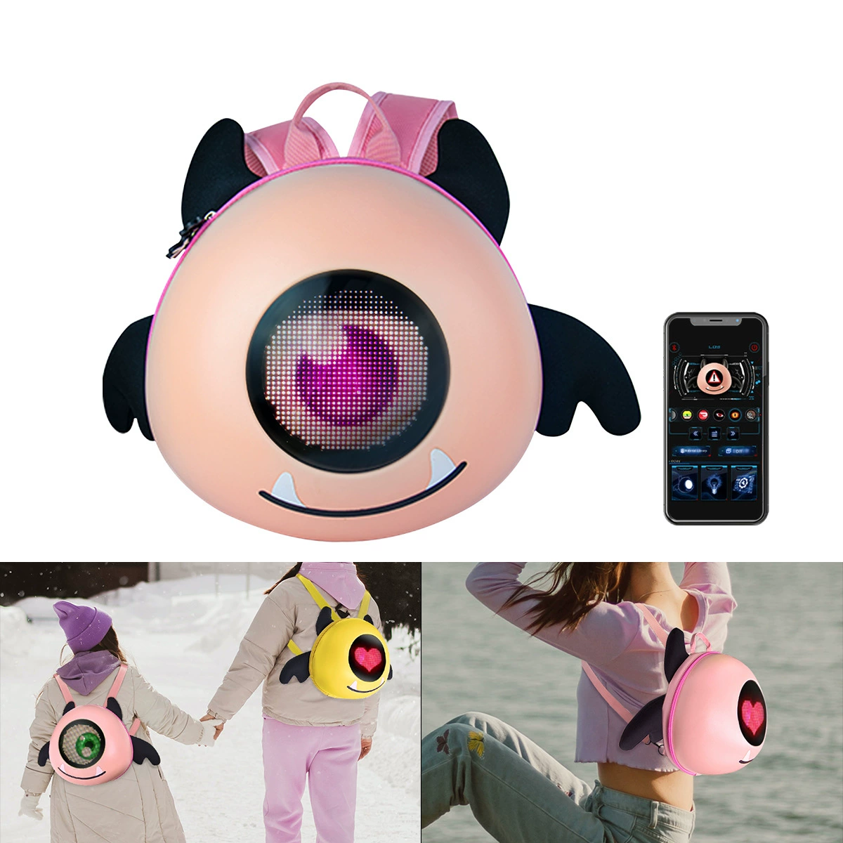 Светодиодный умный рюкзак светящийся пакет для глаз APP для контроля туризма и отдыха Советы легкий маленький дьявол с твердой оболочкой