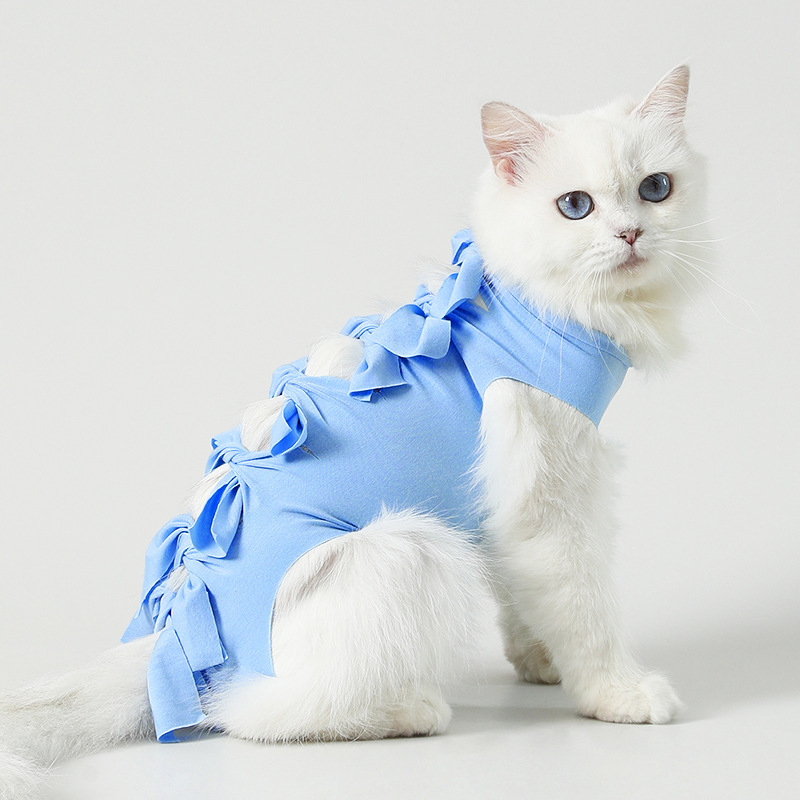 Ropa de esterilización para gatos, ropa de destete para hembras, ropa antilamida después de la operación, ropa de mascotas transpirable de cuatro patas image 8