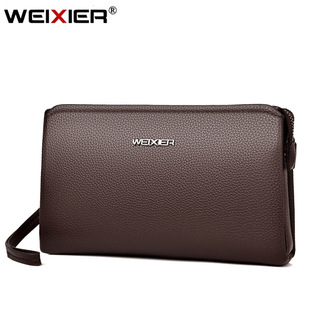 WEIXIER Men's Advanced Sense Waterproof Business Clutch Large Capacity Password Lock Anti-theft Portable Men's Handbag