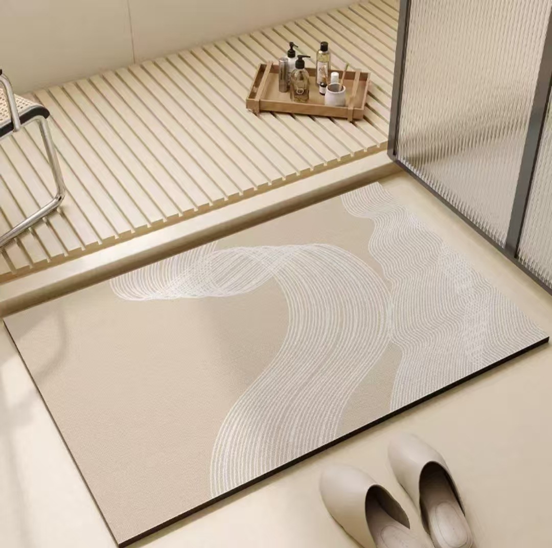 Household Simple Style Diatom Mud Floor Mat Bathroom Water-Absorbent Non-Slip Water-Absorbent Quick-Drying Entrance Door Entrance Door Mat