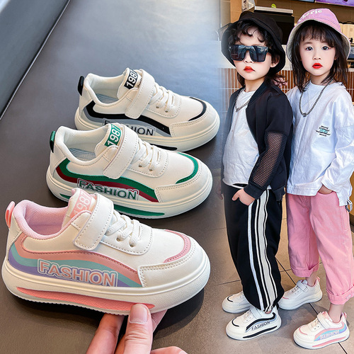 女童运动鞋批发2024春季新款时尚儿童板鞋皮面3-12岁女孩休闲鞋