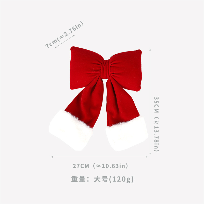 新しいクリスマスの立体植毛蝶結びの大きいサイズの赤いベルベットの蝶結びの結婚祝いのクリスマスの雰囲気の配置|undefined