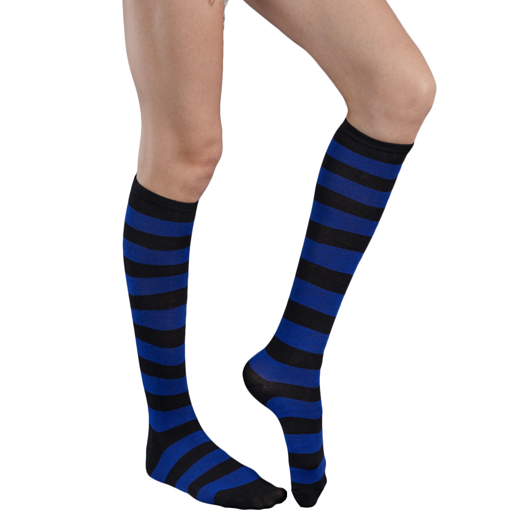 Calcetines de media pantorrilla de las mujeres japonesas calcetines hasta la rodilla a rayas calcetines de mujer estilo universitario fábrica al por mayor