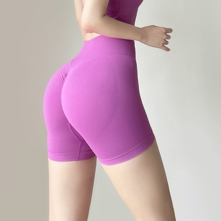 Peach Hip-Lifting Fitness Shorts for Women, High-Waisted Hip-Lifting Running Sports Quick-Drying Yoga Pants, 3/4 Length Hot Pants, Size 510