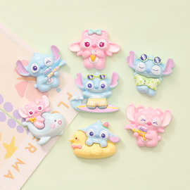 可爱卡通冲浪迪迪仔 diy奶油胶手机壳钥匙扣发夹鞋扣树脂饰品配件