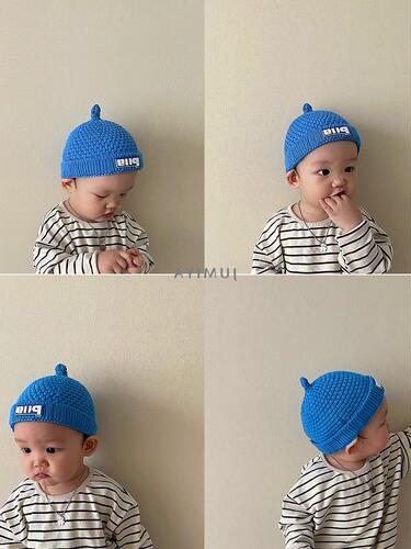 Korean trendy baby pacifier hat ~  new baby woolen hat winter knitted versatile boy autumn baby hat