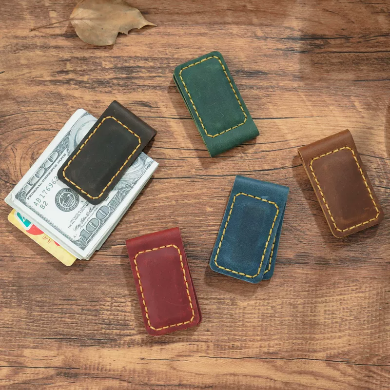 Кожаный ретро money clip с магнитом, канцтовары, Amazon