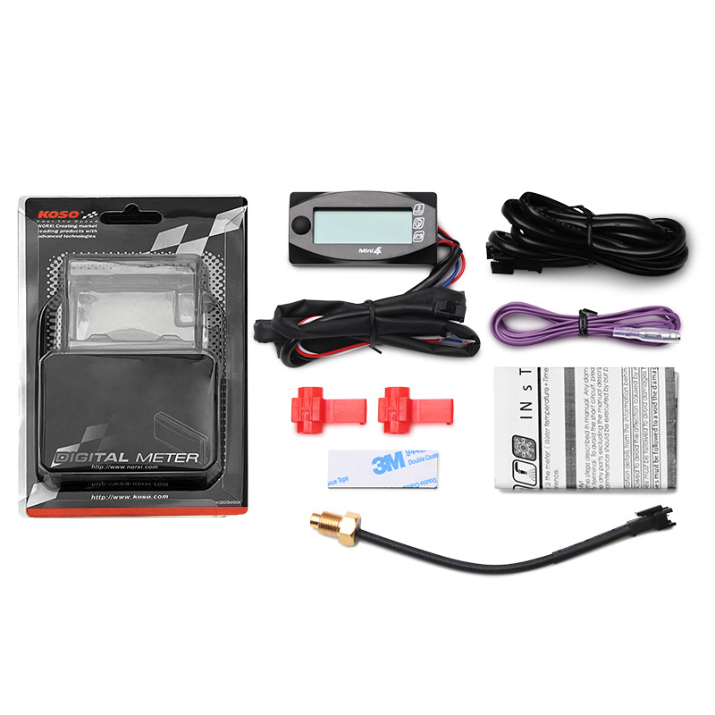 Motorcycle Universal Water Temperature Gauge Koso Four-In-One Oil Temperature and Voltage Meter Thermometer Modified Multi-Function Digital Display