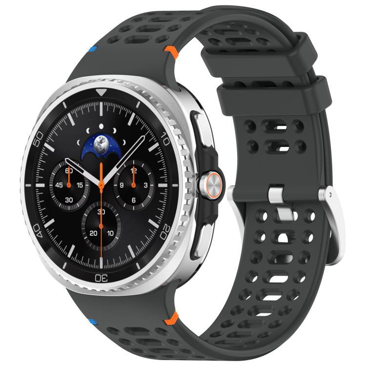 Para Samsung Galaxy Watch8 / Watch8Classic aleación de botón de plata agujero respirado agujero correa de silicona