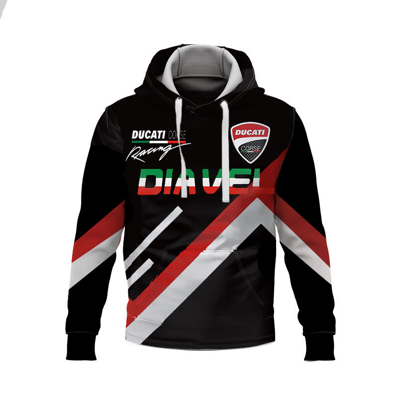 Ducati Motorcycle Spring & Fall New Fashion Hooded Sweatshirt Zipper 3D Couple Loose Jacket C