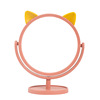 Cartoon cat ear makeup mirror table -style single -sided dressing mirror dormitory desktop beauty mirror high -definition rotation princess mirror