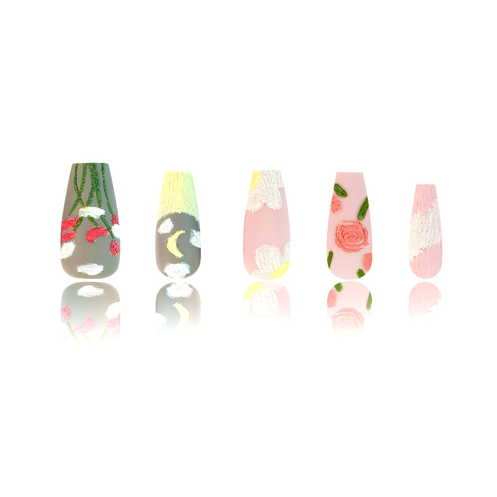 Relieve tridimensional decodificación 30 piezas de uñas para vestir uñas para vestir uñas