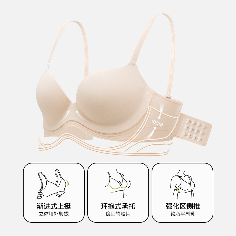 Rabbit Original Japanese Women's Underwear Push-Up Small Breasts to Make Them Look Bigger, New Style Seamless Comfortable Bra for Women