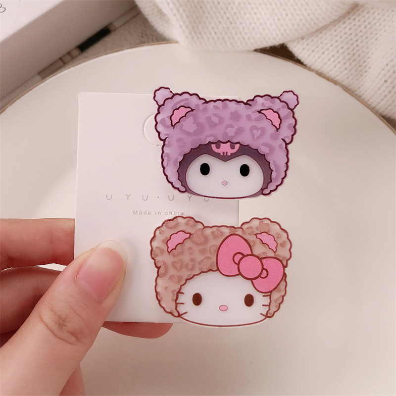 2024 nuevo kitty jade gui perro clip de cabello boca de pato adornamiento lateral frange clip de cabello roto adorable adornamiento de cabello dulce