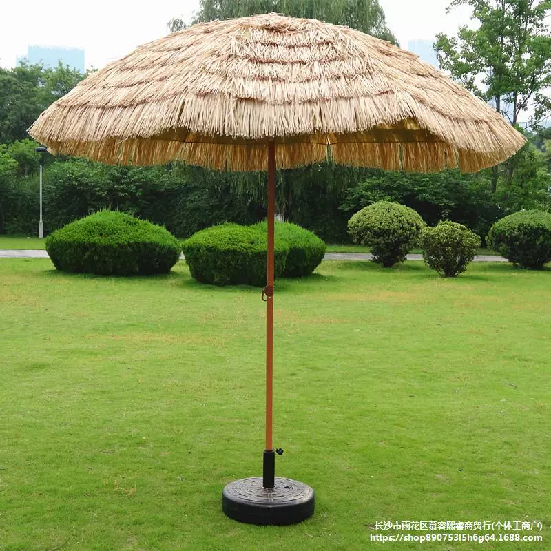 Большой уличный зонтик, складной зонт от солнца, пляжный зонт, соломенный зонт, зонтик из соломы, живописный зонт, зонт во дворе виллы