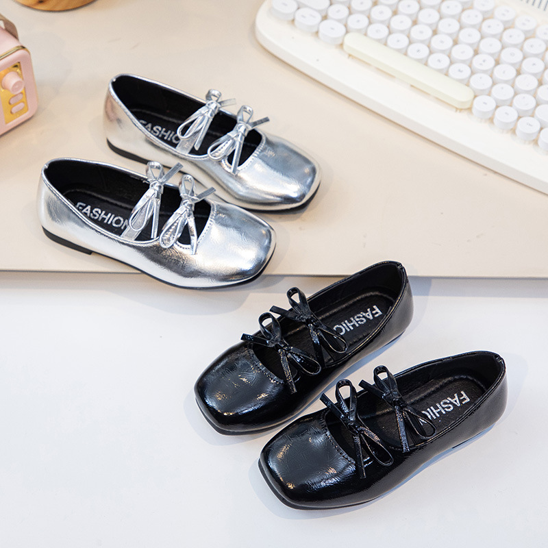 Girls' Leather Shoes 2025 Spring New Mary Jane Shoes Children's Princess Shoes Medium and Large Children's Ballet Shoes Soft Sole