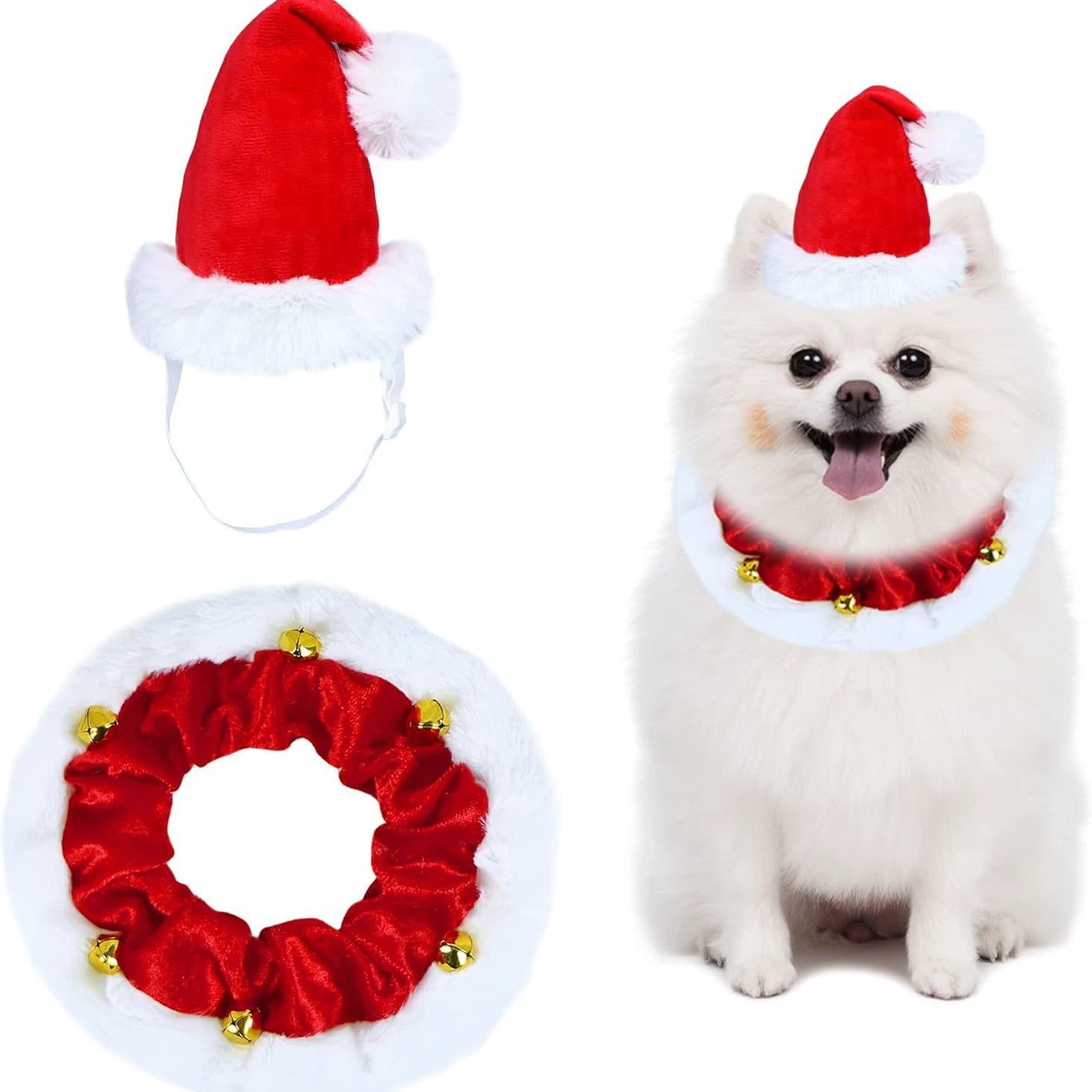 Трансграничная амазонка рождественская домашняя шляпа колокольчик рождественская кошка собака домашнее животное ошейник можно использовать для маркировки волос
