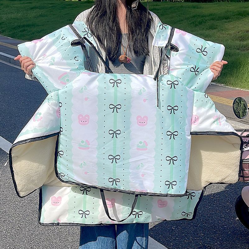 冬天新款防水摩托车加厚御寒通用防风电动车挡风被自行车加棉跨境|undefined