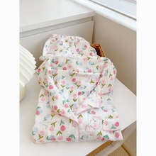 韓系ins紗布睡衣女夏季嬰兒棉感短袖新款甜美可愛開衫家居服套裝