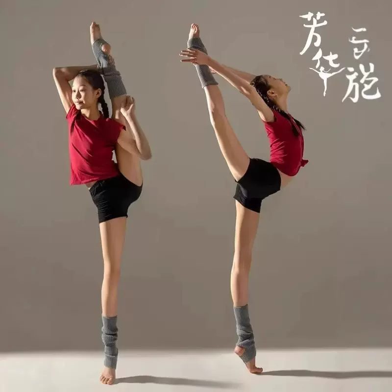 芳华舞蹈演出服成人短袖短裤T恤现代舞沂蒙颂同款摄影儿童练功服