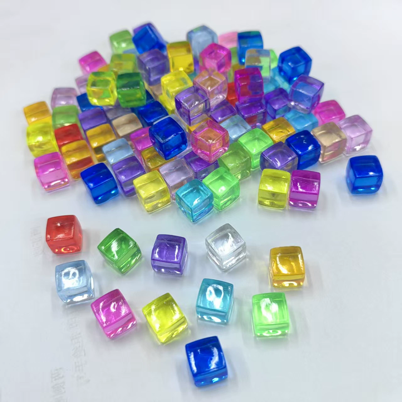 Акриловые кубики-украшения, прозрачные квадратные маленькие кубики, бусины, пустые бусины, пустые кубики, пластиковые кубики