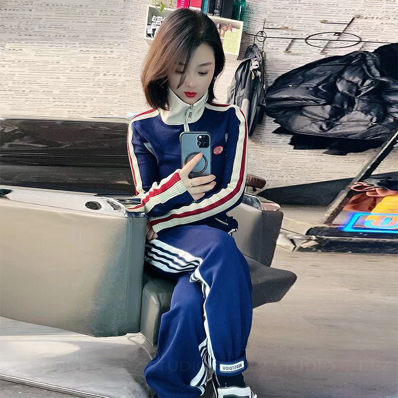 2025春秋新款气质加绒加厚休闲套装女秋冬运动长袖卫衣卫裤两件套|undefined