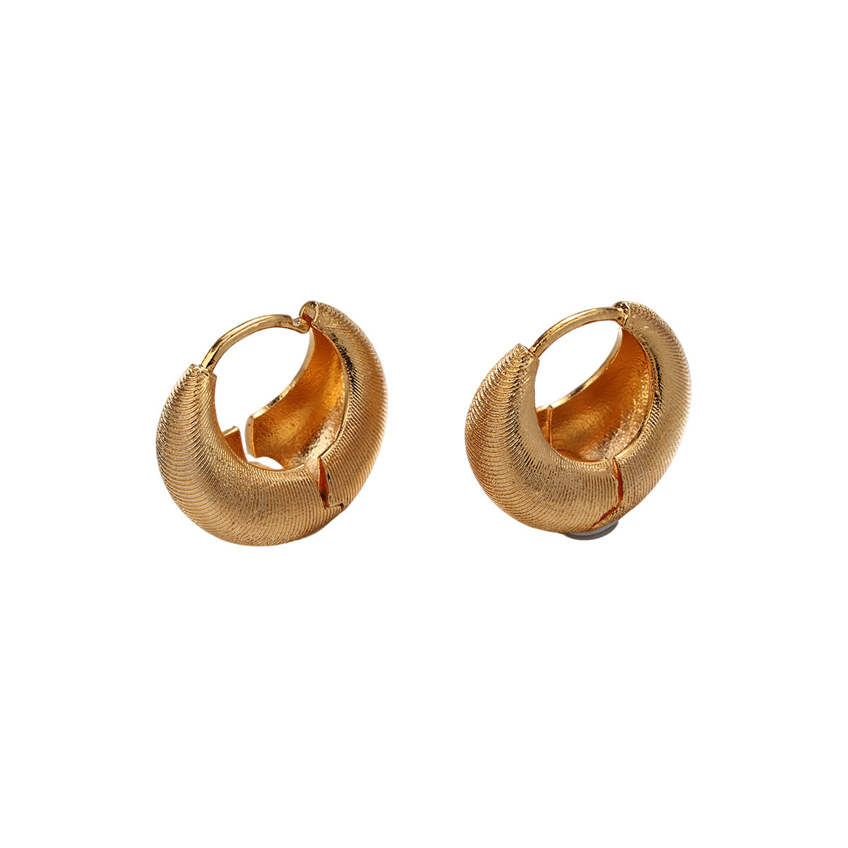 Moda europea y americana retro textura alta oro y plata botones de auriculares de doble color otoño y invierno sofisticados simplicidad versátil nuevos adornos de auriculares para mujeres