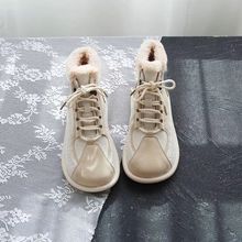 加绒短靴女2025新款秋冬季文艺软妹平底马丁靴高帮毛毛鞋加绒靴子