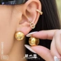 球形镶锆石星星时尚耳扣
