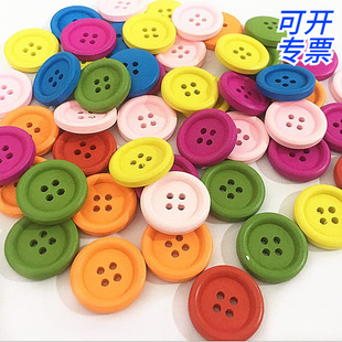 Colorful Wooden Button Children's Handmade DIY Decorative Button Painting Material Bag Kindergarten Creative Making Sticker Painting