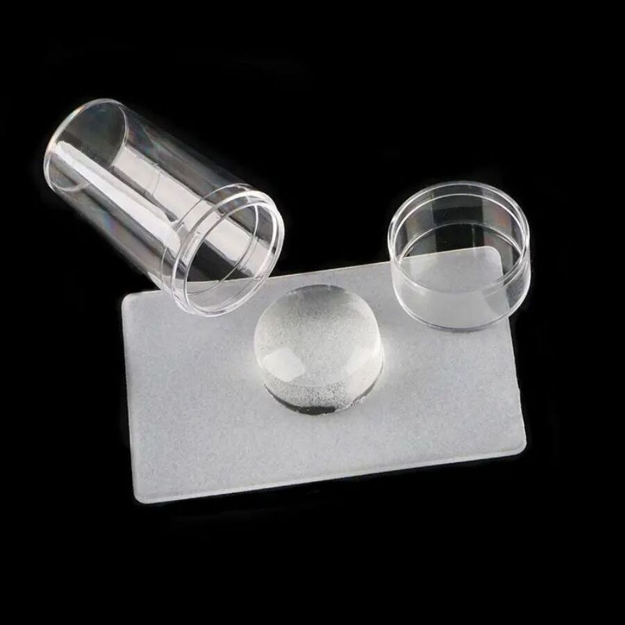 Internet celebrity manicure French nail style double-headed seal silicone cover sticker transparent headband steel plate template transfer tool