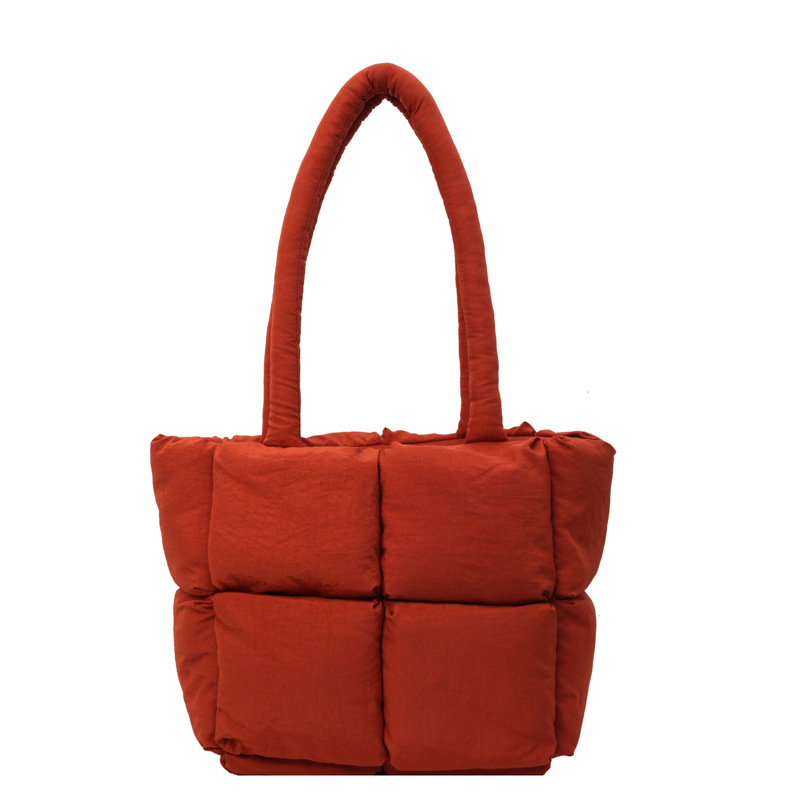 Bolso de mano de las mujeres de gran capacidad de la clase de estudiante de cercanías bolsa de hombro bolsa de tela de costura bolso de color sólido suave glutinoso bolsa de soplo