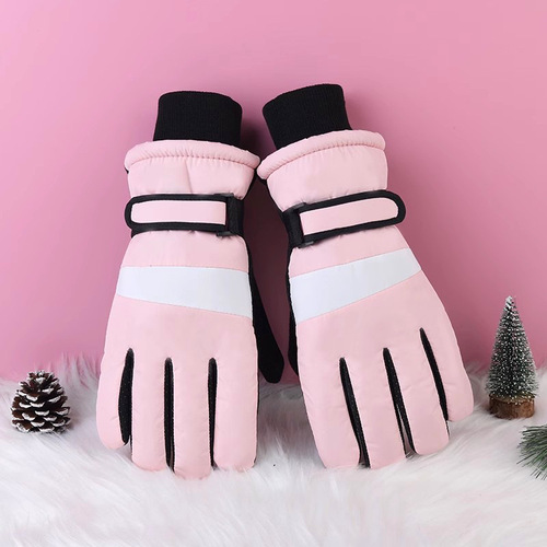 Men and Women Winter Touch Screen Fleece Lined Thick Warm Waterproof Windproof Outdoor Couple Cold Proof Electric Bike Riding Gloves