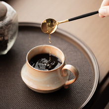 新款日式志野烧茶咖杯办公室喝茶杯子家用复古下午茶杯陶瓷杯批发