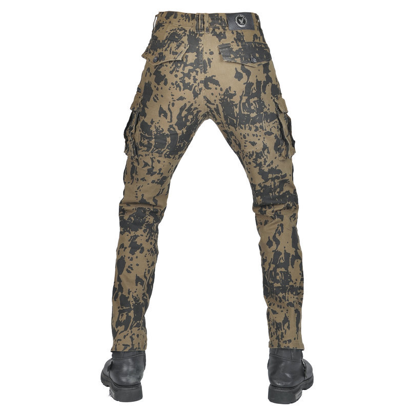VOLERO Pantalones vaqueros de la motocicleta de los hombres de montar a caballo pantalones de carreras de camuflaje personalizados pantalones de montar a prueba de caídas Retro