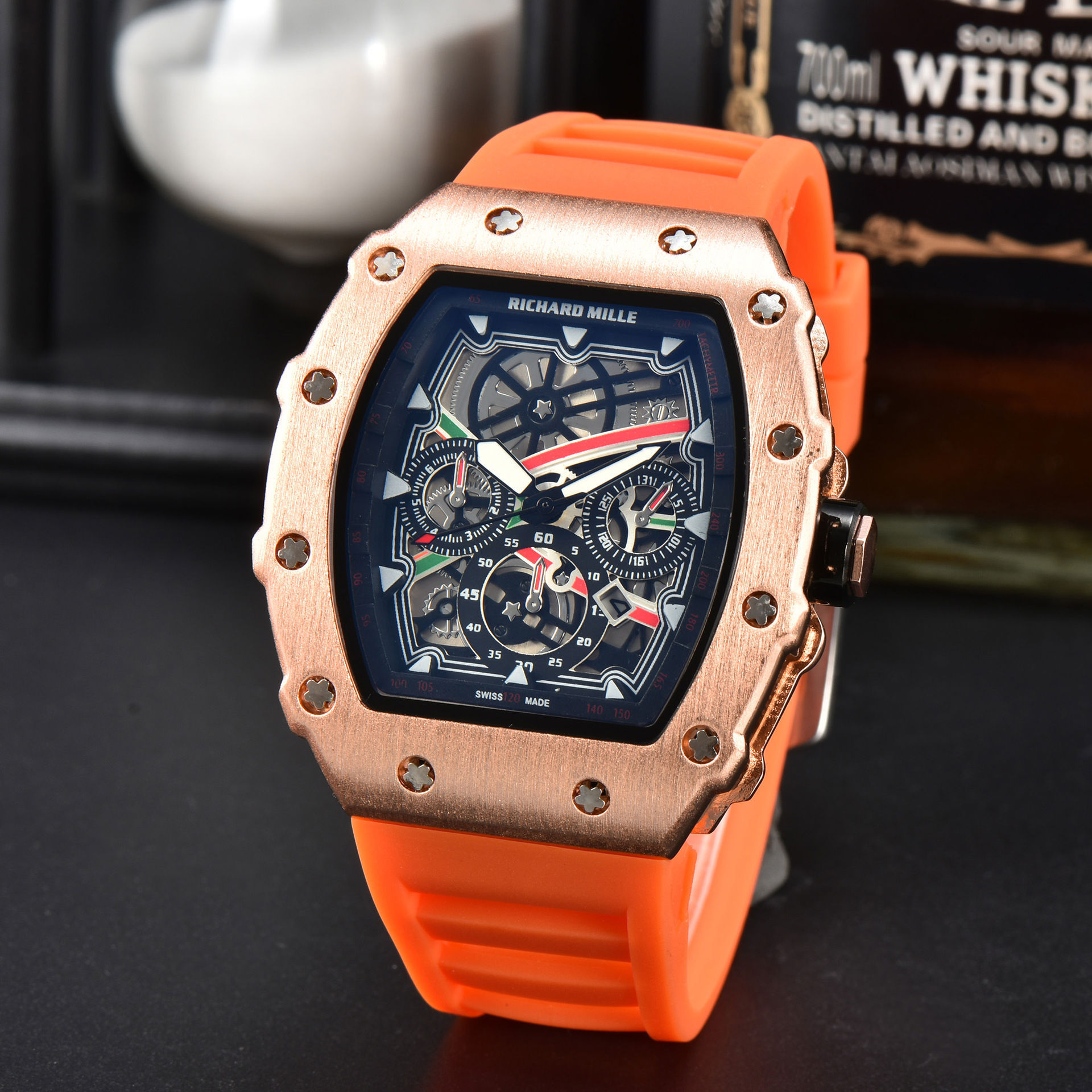 Manufacturers Supply Richard Three-pin Barrel-shaped Fashion Business Men's Watch One Piece