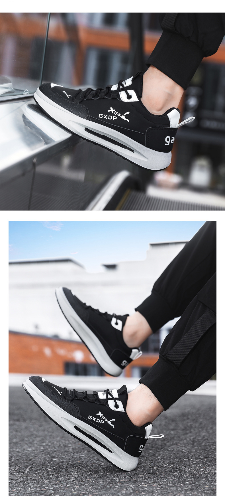 Herren Freizeitschuhe, Leichte Leder Sneaker Mit Mesh Einsatz_voghion.com