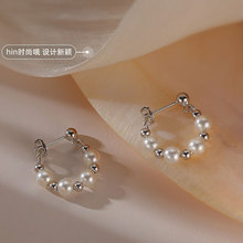 蒂奇S925純銀珍珠耳環2021年新款潮秋冬韓國耳釘女小眾設計感潮